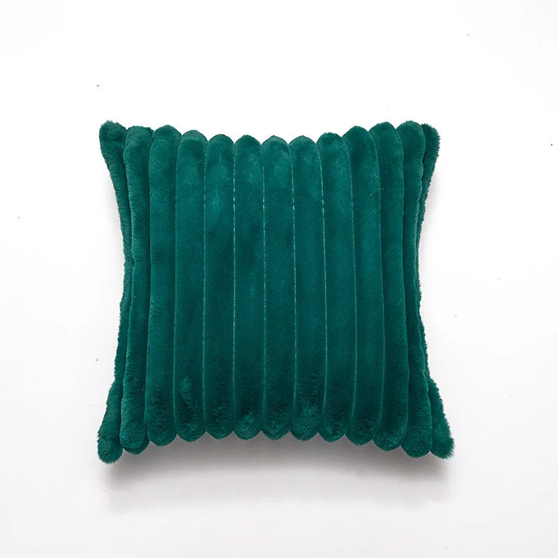 Double Sided Wide Edge Thick Soft Plush Cushion Covers Vintage Solid Color Pillowcase  Decorative pillows for sofa